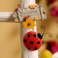 thumbnail image 5 of Señal de bienvenida de mariquita, colgador de corona para exteriores, decoración rústica para el hogar, corona de puerta delantera de primavera, decoración rústica, 2 uds., 5 of 5