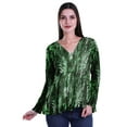 thumbnail image 2 of Moomaya Empire Waist Top Printed Dress V-Neck Full Sleeve Tunic Peplum Top For Women, 2 of 6