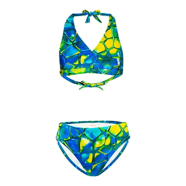 Traje de Baño Niña MERMAIDS123 Talla 10 dos piezas de triangulo azul