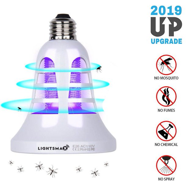 LIGHTSMAX Bug Zapper Light Bulb 2 in 1 Electronic Insect Killer