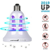 LIGHTSMAX Bug Zapper Light Bulb - 2 in 1 Electronic Insect Killer, Mosquito Killer, Fly Killer UV Lamp, 110V E26/E27 Light Bulb Socket Base for Indoor and OutdoorWhite