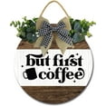 thumbnail image 1 of Eveokoki 12" Coffee Bar Decor Sign Farmhouse Wall DecorWooden Round Retro Rustic Coffee Bar Decor ，Coffee Lover Coffee Station Decor Home Office Kitchen, 1 of 5