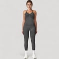 thumbnail image 2 of Women's Seamless High Waist Compression Leggings with Sculpting Back Detail and Stretch Knit Fabric - Medium, Gray, 2 of 7