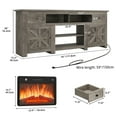 thumbnail image 6 of Uforic 70'' TV Stand w/ 23 Inch Electric Fireplace, Power Outlets & Storage for Up to 80 Inch TVs, Indoor, Rustic Gray, 6 of 9