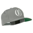 thumbnail image 5 of Large Old English O Embroidered Flat Bill Cap - Silver OSFM, 5 of 5