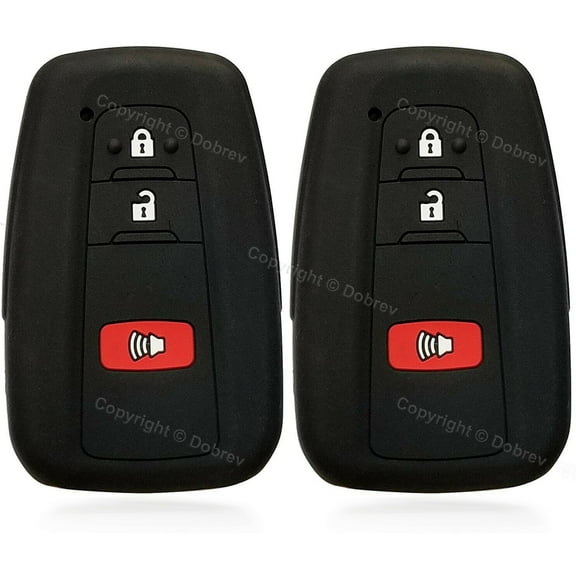 Silicone Case Fob Cover Entry Holder for 3B Toyota Prius Corolla Rav4 Smart Key (black and black)
