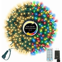 33ft Christmas Decorative Mini Lights, 100 LED Green Wire Fairy Starry String Lights Plug in, 16 Lighting Modes, for Indoor Outdoor Xmas Tree Wedding Party Decoration (Warm Multicolor)