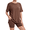 Dark Brown, variant on Pajamas for Women Set Soft Lounge Sets for Women 2 Piece Short Sleeve Leopard Print Top and Stretch Lounge Shorts with Side Pocket, Dark Grey, M