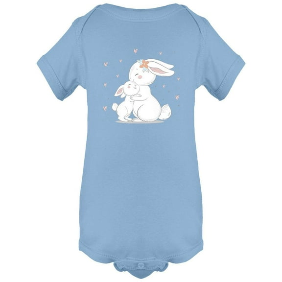 Cute White Bunnies Bodysuit Infant -Image by Shutterstock, 6 Months
