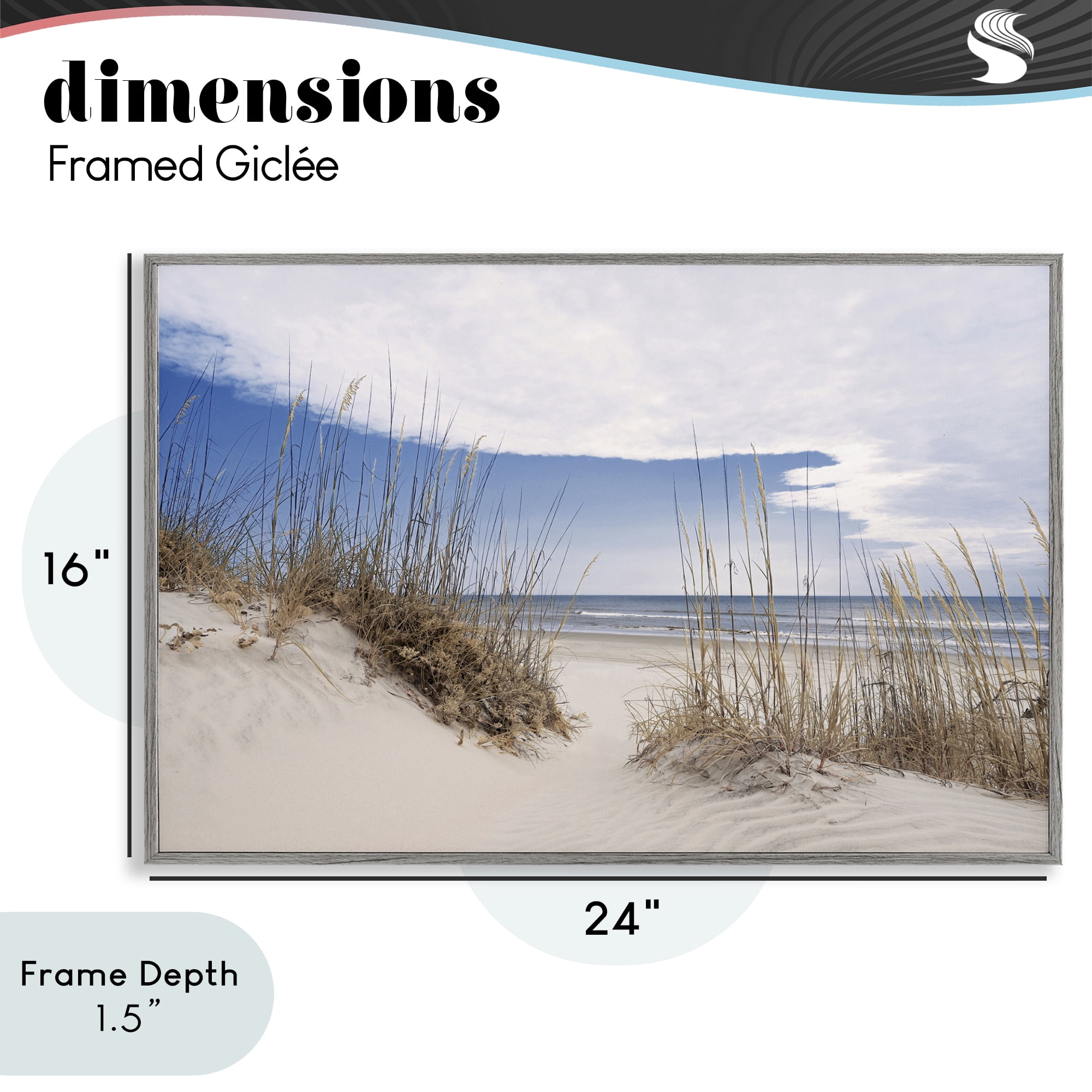 Stupell Industries Sea Oats Along Sandy Dunes Gray Framed Giclee Art, design by Natalie Carpentieri