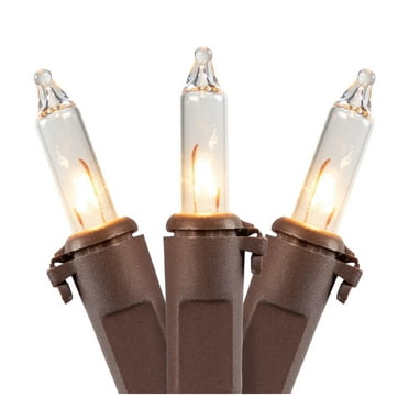 Northlight 100ct Mini Christmas Lights Clear - 20.25' Brown Wire
