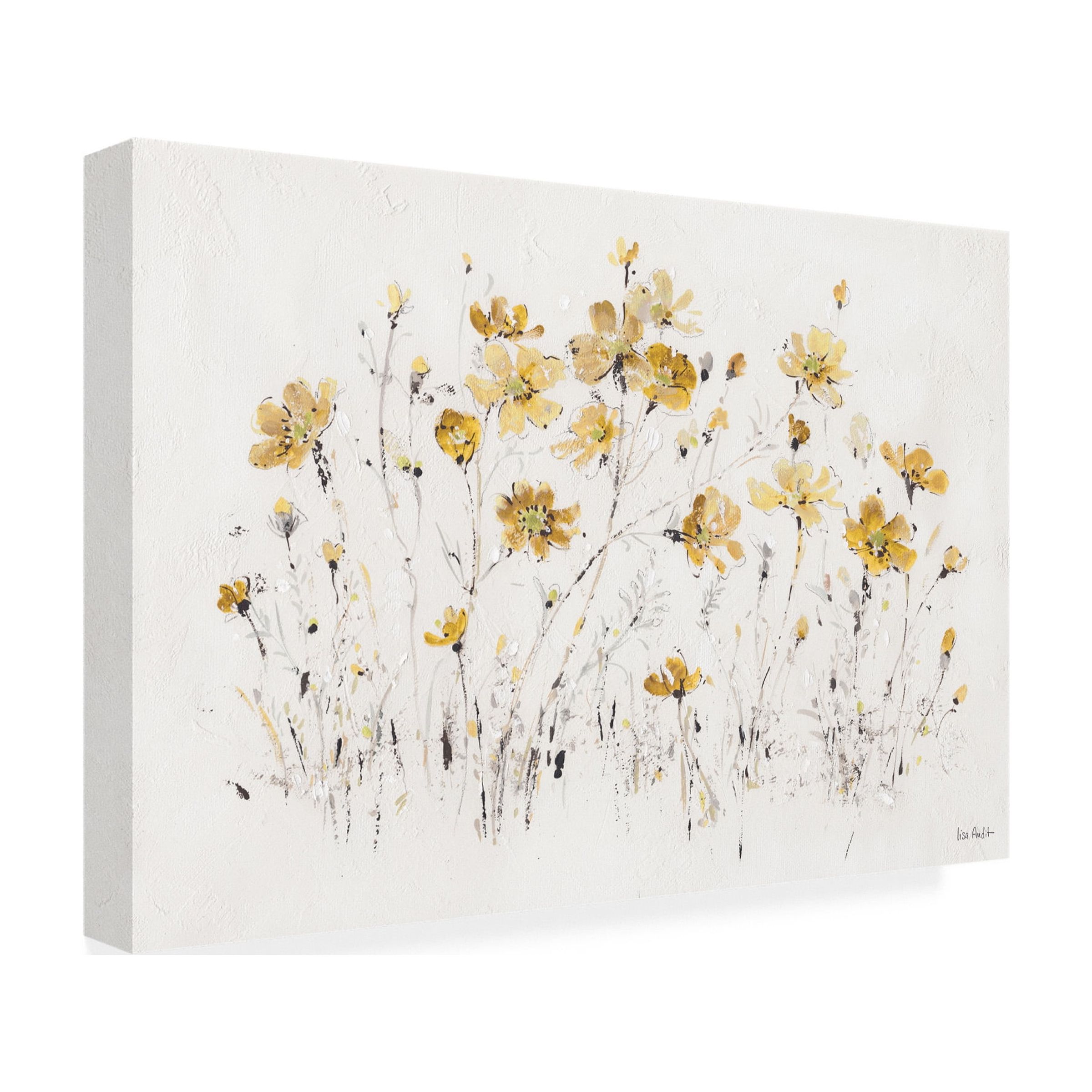 Trademark Fine Art Lisa Audit Wildflowers I Yellow Canvas Wall Art - 12x19