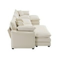 thumbnail image 3 of 114'' Oversized Modular Cushion Sofa with Portable Ottoman, L-Shaped Corner Spacious Sectional Sofa Set, 25'' Deep Seating, for Home Apartment Living Room, Beige, 3 of 9