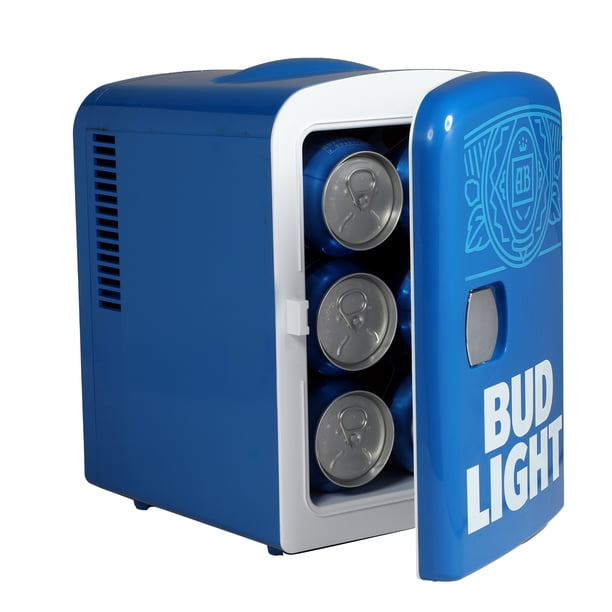 Bud Light Mini Beverage Fridge, Blue, 11''x7.5''x10'' - Walmart