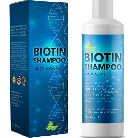 Biotin Shampoo for Hair Growth and Volume - Hair Loss for Men and Women - Natural DHT Blocker - Thickening Shampoo for Fine Hair - Pure Anti Dandruff Oils - Sulfate Free for Color (Best Shampoo For Hair Growth And Dandruff In India)