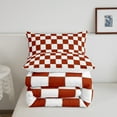 thumbnail image 5 of Erosebridal White Rust Red Checkered Bedding Set Buffalo Plaid Grid Comforter Set Twin,Checkerboard Quilt Set Aesthetics Gingham Duvet Set Modern Room Decor, 5 of 8