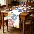 thumbnail image 2 of Memorial Day Saving!4th of July Decorations, Independence Day Table Flag Red White Blue Star Striped Floral Print Dining Table Decoration, 2 of 7