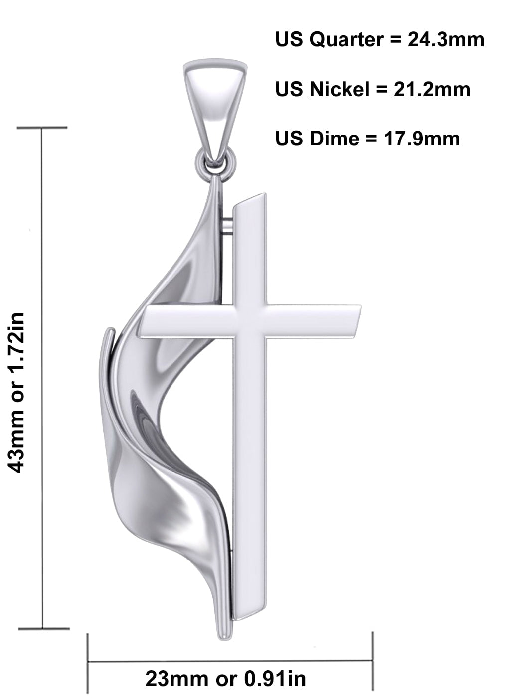 United Methodist Cross and Flame Pin