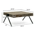 thumbnail image 3 of GDF Studio Delliah Modern Industrial Handmade Mango Wood Coffee Table, Gray and Black, 3 of 8