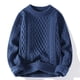 thumbnail image 5 of Suéter de color sólido con tendencia de moda de otoño e invierno, suéter casual holgado y atractivo para hombre, 5 of 6