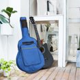thumbnail image 2 of LOLIPPYY Acoustic Guitar Bag Oxford Cloth Gig Backpack With Dual Straps Breathable Back Pad And Front Pocket Blue, 2 of 8