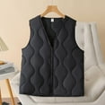 thumbnail image 3 of HTNBO Quilted Vest for Women Zip Up V Neck Sleeveless Puffer Jackets Versatile Warm Winter Waistcoat Outerwear, 3 of 5