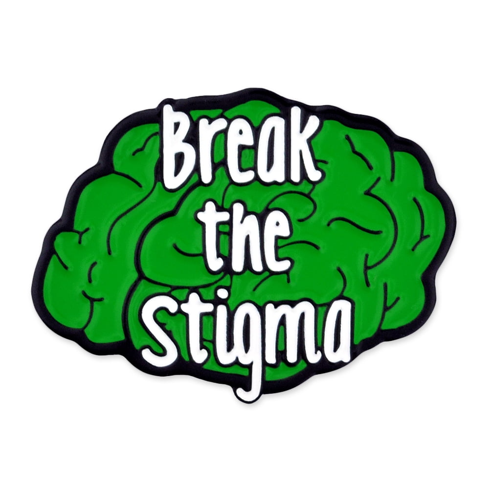 Pinmart S Break The Stigma Green Awareness Mental Health Brain Enamel