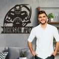 thumbnail image 5 of Personalized Football Metal Sign, Metal Wall Art Custom Name Sign, American Football Player Hanging Sign Outdoor Porch Welcome, Metal Sports Sign Modern Football, Birthday Signs Boy Gift(10inches), 5 of 8