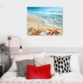 thumbnail image 4 of COMIO  Beach Wall Art Bathroom Paintings Decor Seashell Starfish Nature Canvas Pictures Blue Ocean Theme Decorations Posters Contemporary Nautical for Bedroom, 4 of 4