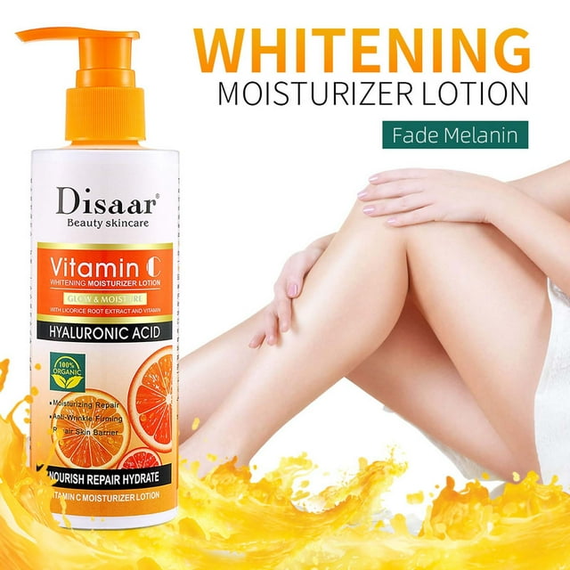 Fiudx Loción Vc, Crema Corporal Iluminada, Sérum Hidratante Reparador, Gel Blanqueador Reafirmante y Antiarrugas, Cuidad Corporal Diaria, Apto para Todo Tipo de Piel, Aroma a Naranja Que Dura Todo El