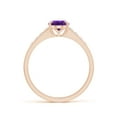 thumbnail image 2 of ANGARA Natural Oval 1.15 ct Amethyst Ring with Flush-Set Diamonds in 14K Rose Gold for Women (Size-8x6mm) | February Birthstone, Birthday, Anniversary, Jewelry Gift for Women | Natural Amethyst Ring, 2 of 9