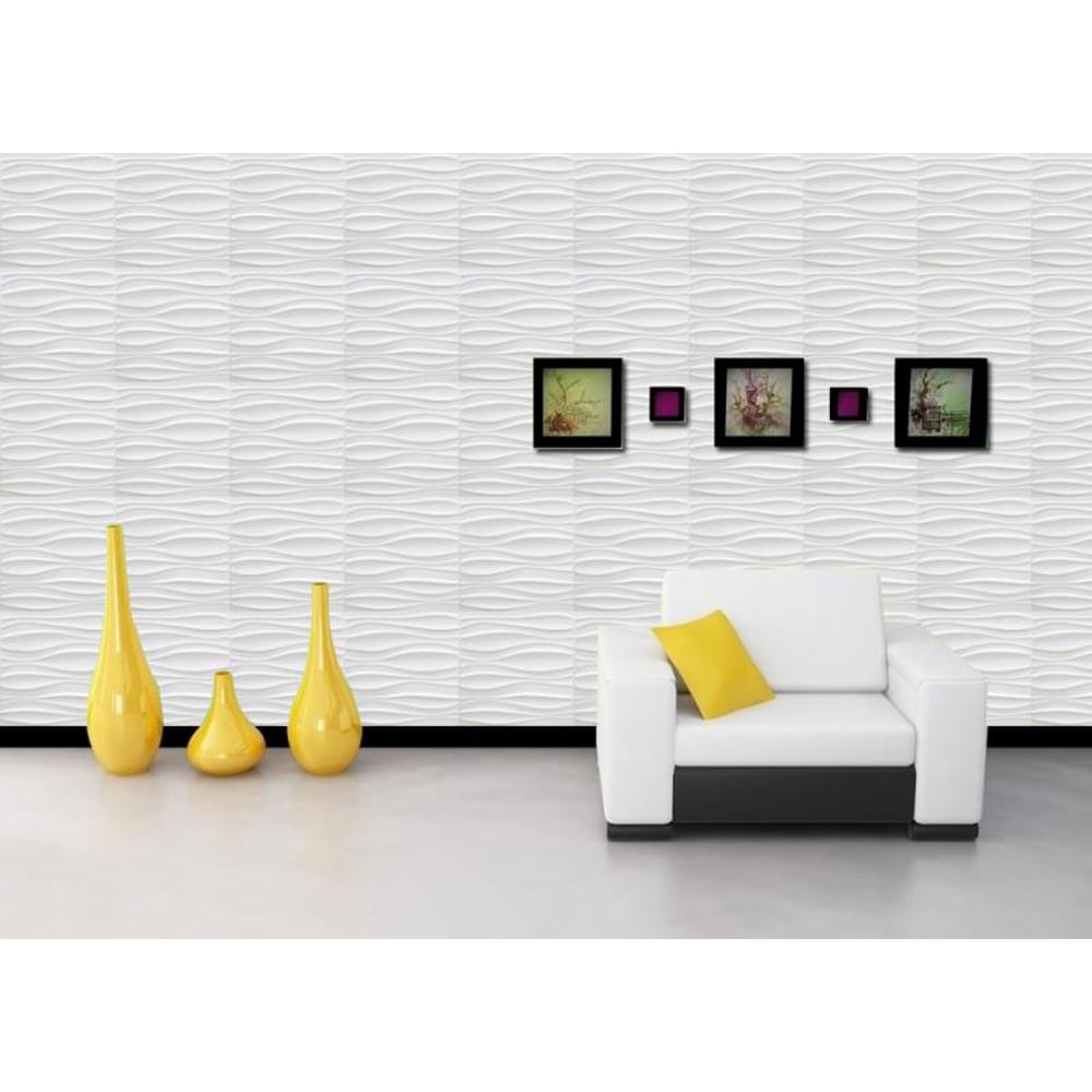 Buy Art3d Wave Design III 19.7 in. x 19.7 in. PVC 3D Wall Panel (12 ...