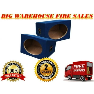 Quality 6x9 Speaker Boxes with Blue Utility Carpet Pair