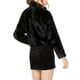thumbnail image 3 of Abrigo Peacoat Corto de Pelaje Sintético con Cremallera y Cuello Vuelto para Mujer Allegra K Negro L, 3 of 6