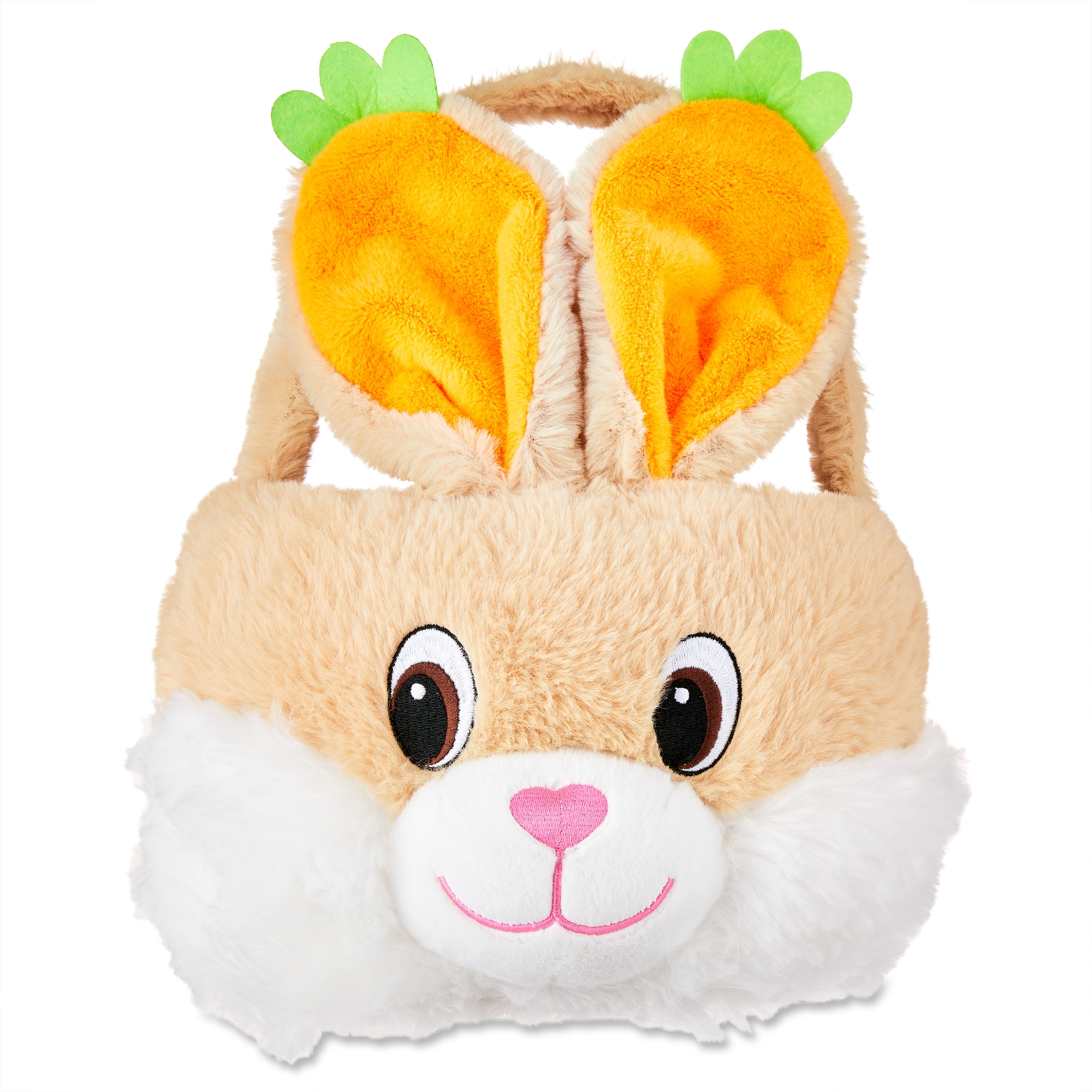 "Way to Celebrate! Easter Plush Chubby Cheek Easter Basket, Tan Bunny"