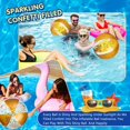 thumbnail image 5 of 2 Uds. Pelotas de Playa Inflables de 16 Pulgadas, Bolas de Piscina de Confeti Dorado para Piscina para Adultos, Fiesta de Cumpleaños de Verano Dorada, 5 of 5