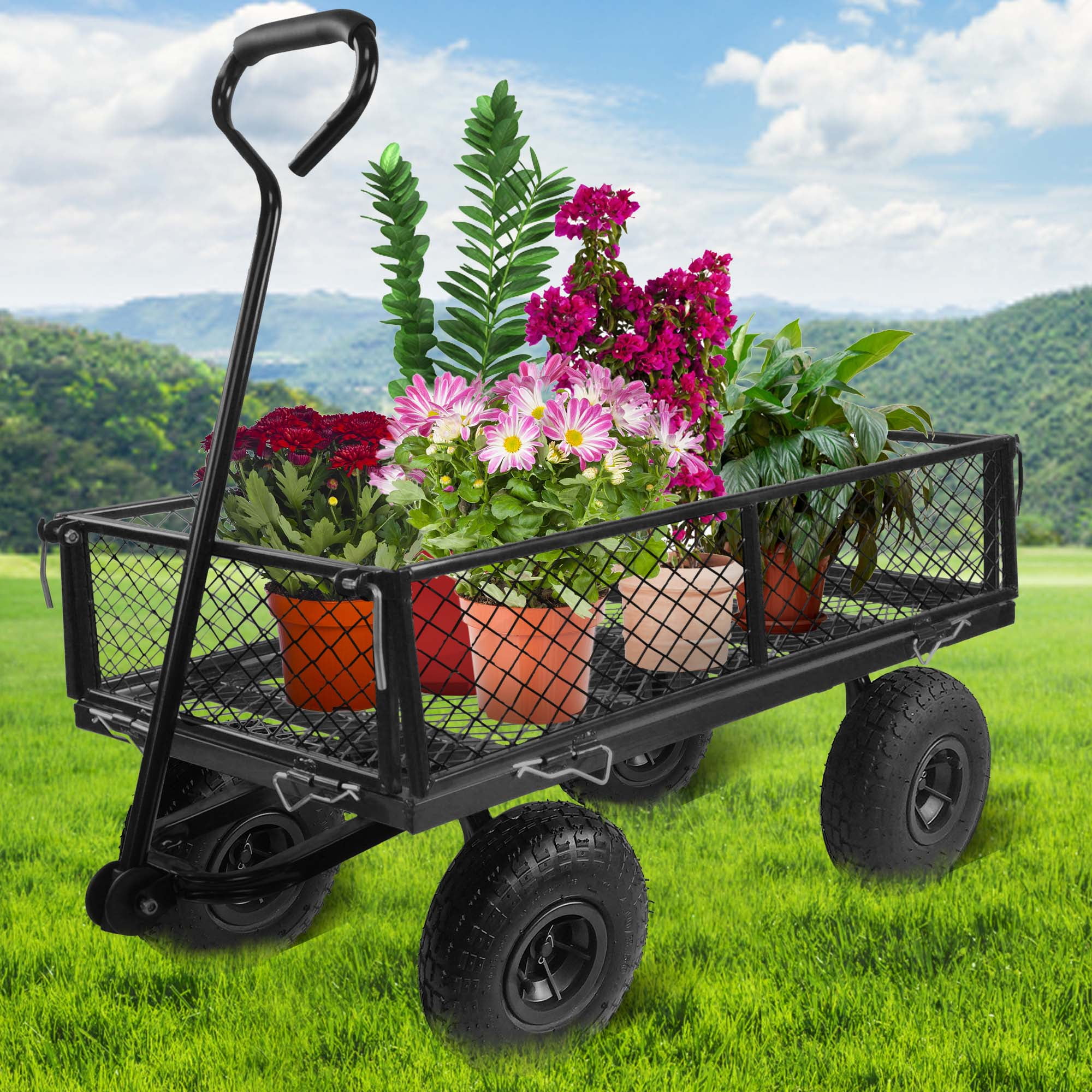 DreamBuck Garden Cart, Heavy-Duty Wagon Cart, 660LBS Capacity, Steel ...