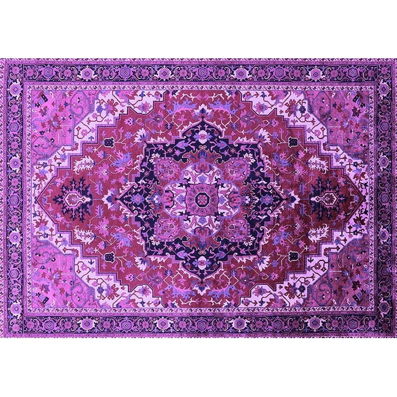 Ahgly Company Indoor Rectangle Oriental Purple Industrial Area Rugs, 2' x 4'