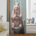 thumbnail image 6 of Bathroom Hippo Sheer Curtains 45 Inches Long, Toilet Animals Vintage Light Filering Curtains, Breathable Simi Curtain Privacy Drapes for Kitchen Bathroom Lightweight Small Window Treatment, 6 of 9