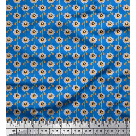 Soimoi Cotton Jersey Fabric Artistic Floral Print Sewing Fabric Yard 58 Inch Wide