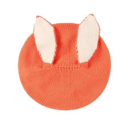 

Baby Christmas Hat Soft Warm Knit Winter Patchwork Rabbit Ear Cap