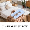 thumbnail image 3 of PTOOTP funda de almohada para dormir para embarazadas, con forma de U, para brazos y cuerpo (azul cielo)., 3 of 8