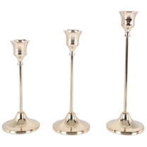 Zehuanyu  3 Pcs Iron Candle Holder Fireplace Candelabra Decoration Candlestick Golden