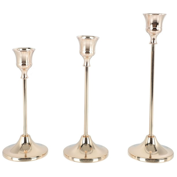 3pcs delicado candelabro exquisito vela de vela de hierro decorativo
