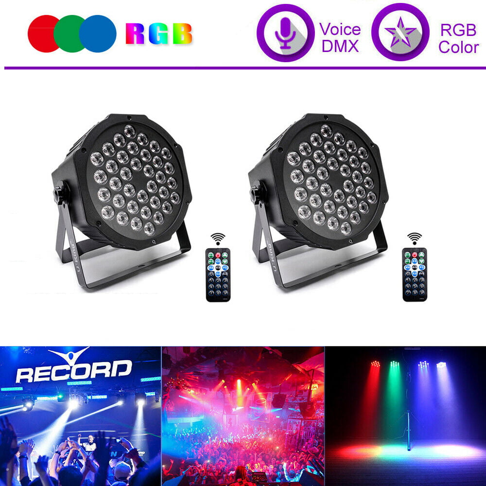8PCS 72W 36LED RGB Par Stage Light DMX512 Flat Lamp Club DJ Disco Party Lighting 