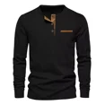 thumbnail image 4 of Camisa Henley De Pana De Casual, Playera Delgada De Manga La, 4 of 8
