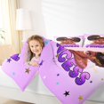 thumbnail image 3 of Castle Fairy Cartoon Black Kawaii Princess Queen Bedding 7pcs,Stars Print Design Bedding Comforter Set Queen,Purple Gold,Pink Reversible, 3 of 7