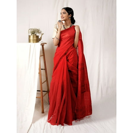 Sequinned Silk Cotton Saree - 24956000