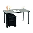 thumbnail image 2 of Regency Kee 48 x 24 in. Mobile Desk with Storage- Maple Top, Black Legs, 2 of 9