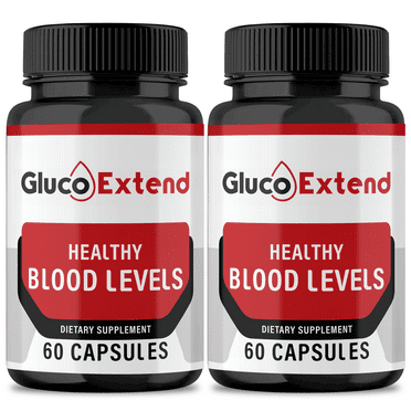Gluco Extend Capsules, GlucoExtend Support Formula Supplement Pills - Maximum Strength, Gluco Extend Health & Wellness All Natural Formula, Official GlucoExtend Health Capsules Reviews (2 Pack)